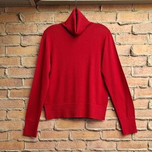 GAP 100% Extra Fine Merino Wool Turtleneck Sweater In Red Apple